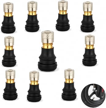 10 PCS Tubeless Valve Stems, Snap-In Tire Valves for Electric Scooters
