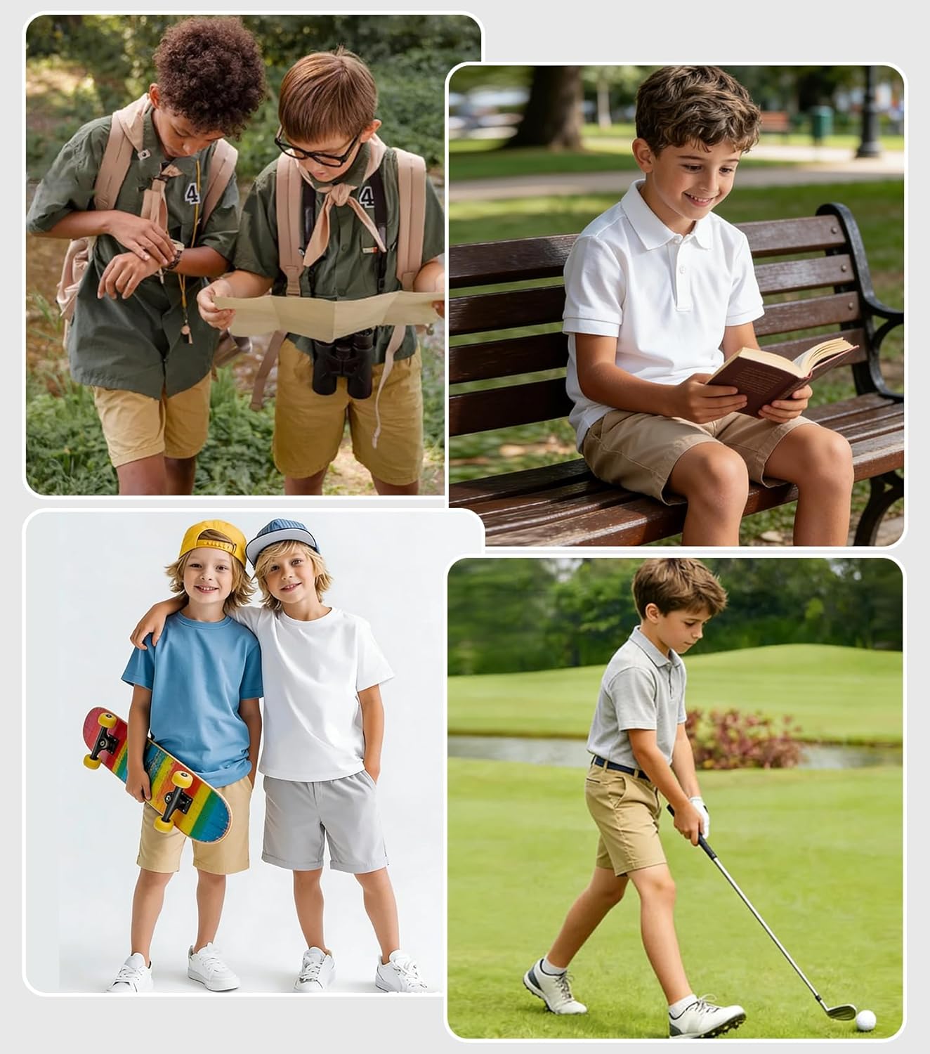 Dreammonkey Youth Boys Golf and Kids Dress School Uniform Shorts, Active Flat Front Stretch Chino Quick Dry 2T-16Y - Image 7