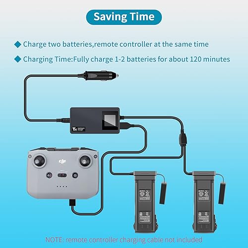 Miniatura 2 de Hanatora Cargador de batería LCD para DJI Mavic 3ClassicProCineEnterprise Drone, carga de 12 V (1 USB + 2 baterías) Accesorios de concentrador de