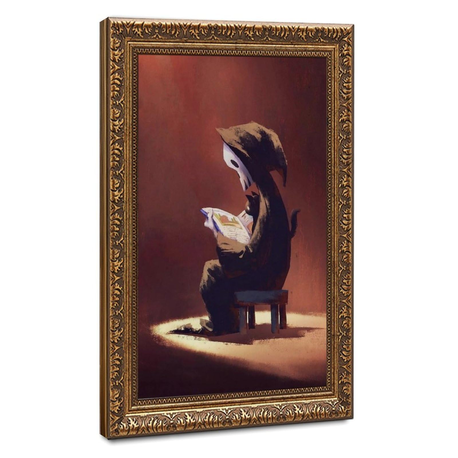 Bareronor Ghosts And Cats Funny (8) Canvas Poster Bedroom Decor Landscape Office Room Decor Gift 8" L X 12" W