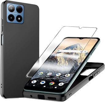 for Boost Summit 5G Case with Tempered Glass Screen Protector Slim Full-Body Silicone Bumpers Anti-Scratch Shockproof Protective Phone Case Cover for Boost Summit 5G 2024 Black