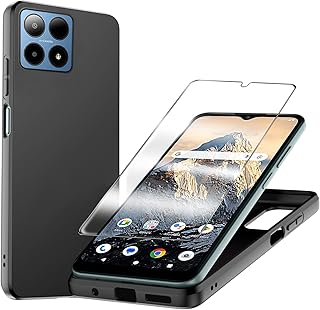 for Boost Summit 5G Case with Tempered Glass Screen Protector Slim Full-Body Silicone Bumpers Anti-Scratch Shockproof Protective Phone Case Cover for Boost Summit 5G 2024 (Black)