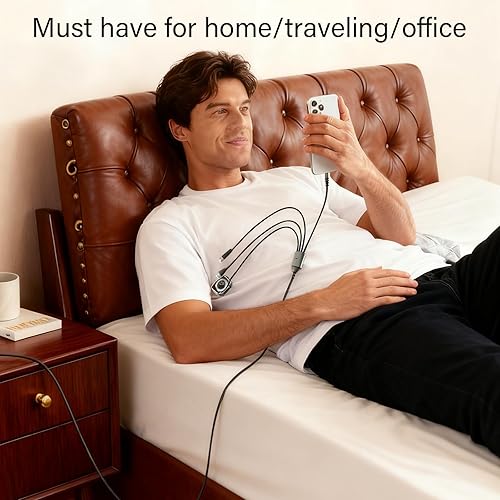 Miniatura 4 de Cable de carga múltiple 4 en 2 de 100 W para Samsung Galaxy Watch 8765, cargador magnético para Samsung Watch y teléfono, USB CLightningMicro USB