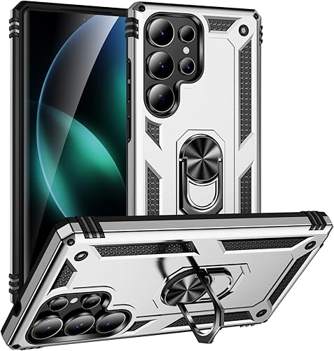 Dionsibei Military Grade Drop Impact for Samsung Galaxy S25 Ultra Case 360 Metal
