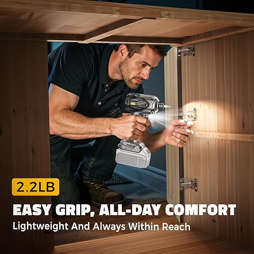 Miniatura 6 de Destornillador de impacto inalámbrico compatible con batería DeWalt de 20 V, 2800 In-lbs sin escobillas destornillador de impacto hexagonal de 1/4