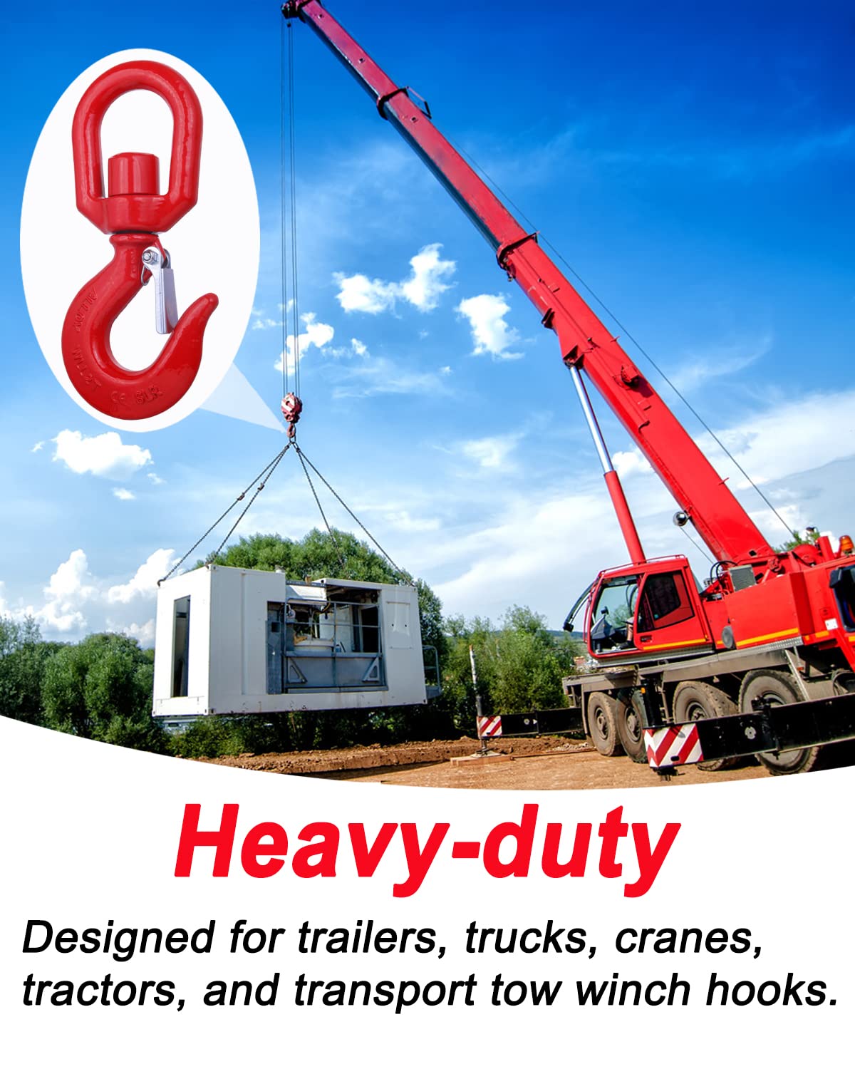 Mid Rotation Hok 5 Ton Hook 5 Ton Swivel With Safety Latch - Heavy Duty Alloy Steel ...