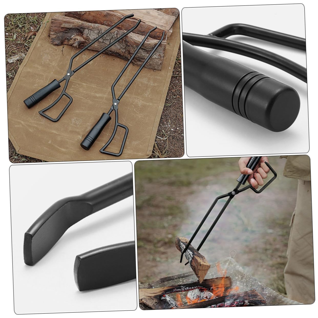 Abaodam Pinzas para Hierro al Aire Diseño Ergonómico Resistentes y Alargadas Accesorio Esencial para Barbacoa y Camping Aptas para Hotel y Eventos al Aire