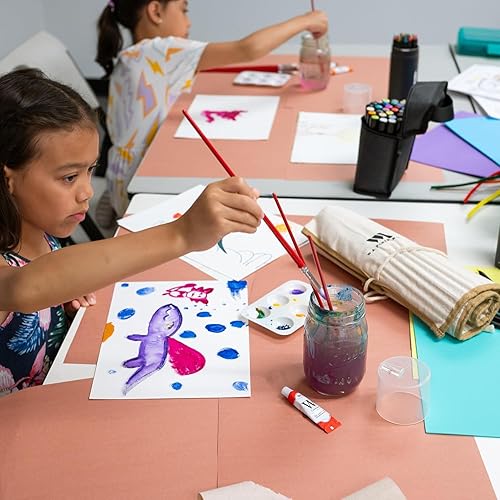 Miniatura 3 de WA Portman - Juego de 38 pinceles de pintura acrílica profesional con 5 cuchillos de paleta, pinceles acrílicos versátiles, acuarela, gouache y óleo