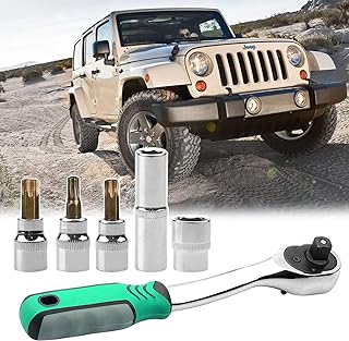 Torx Removal Tool Kit for Jeep 2007-2025 Wrangler JL JK & Gladiator 2-4 Doors 82214166AB 68361574AB Soft Hard Top & Door Ratchet Wrench Installation Torx Tool Kit