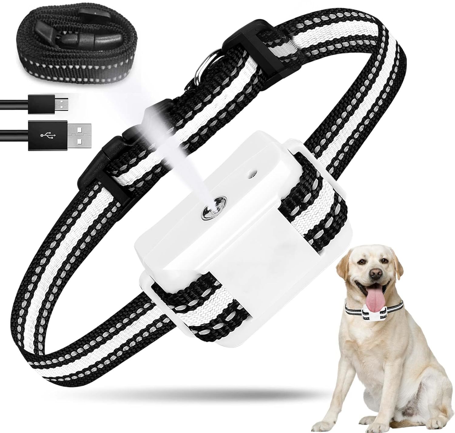 Citronella Bark Collar [No Citronella Refill] Spray Dog Training Collar, Citronella Dog Collar for L/M/S Dogs, Level 2 Sensitivity Adjustable Citronella Dog Bark Collar White