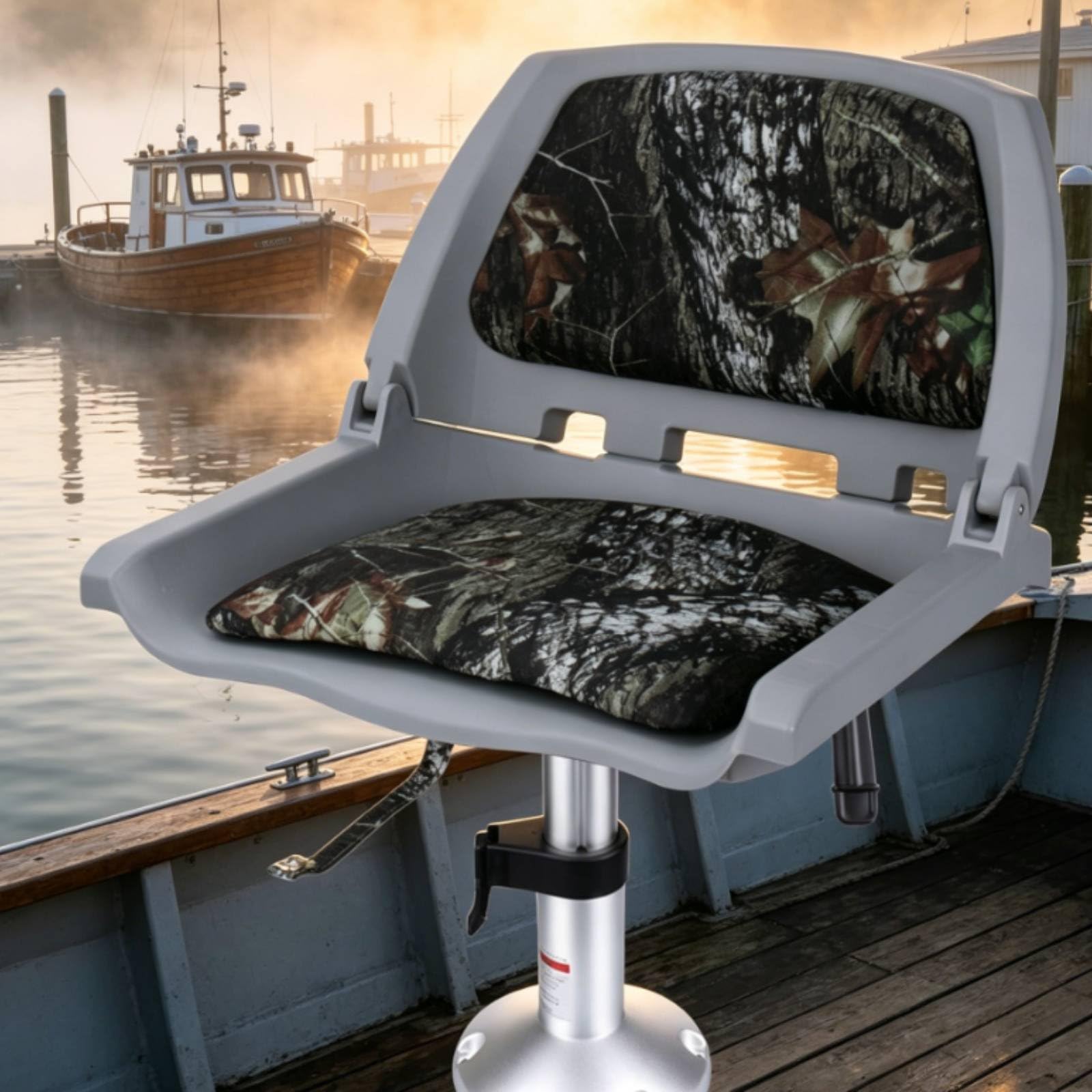 Gralara Sedile Barca Sedile Pieghevole Timoneria Sedia Nautica Seduta Imbarcazione con Costruzione Stampata in Pvc Facile da Pulire con Supporto Schiena Adatto a Barche da Pesca Yacht Pontili