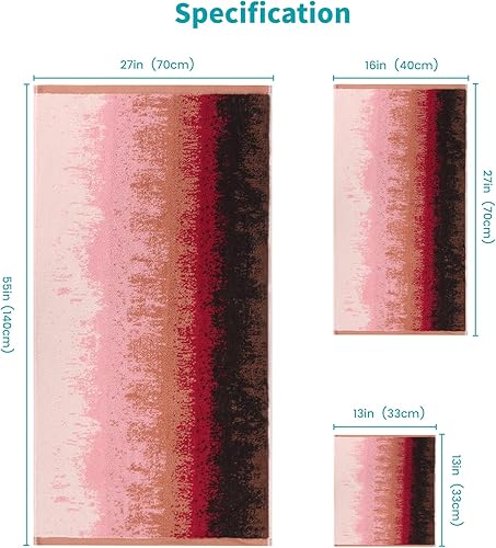Vista 436 de SEMAXE - Juego de toallas de baño grises, 2 toallas de baño, 2 toallas de mano, 4 toallas faciales, toalla 100% algodón para baño, toalla suave