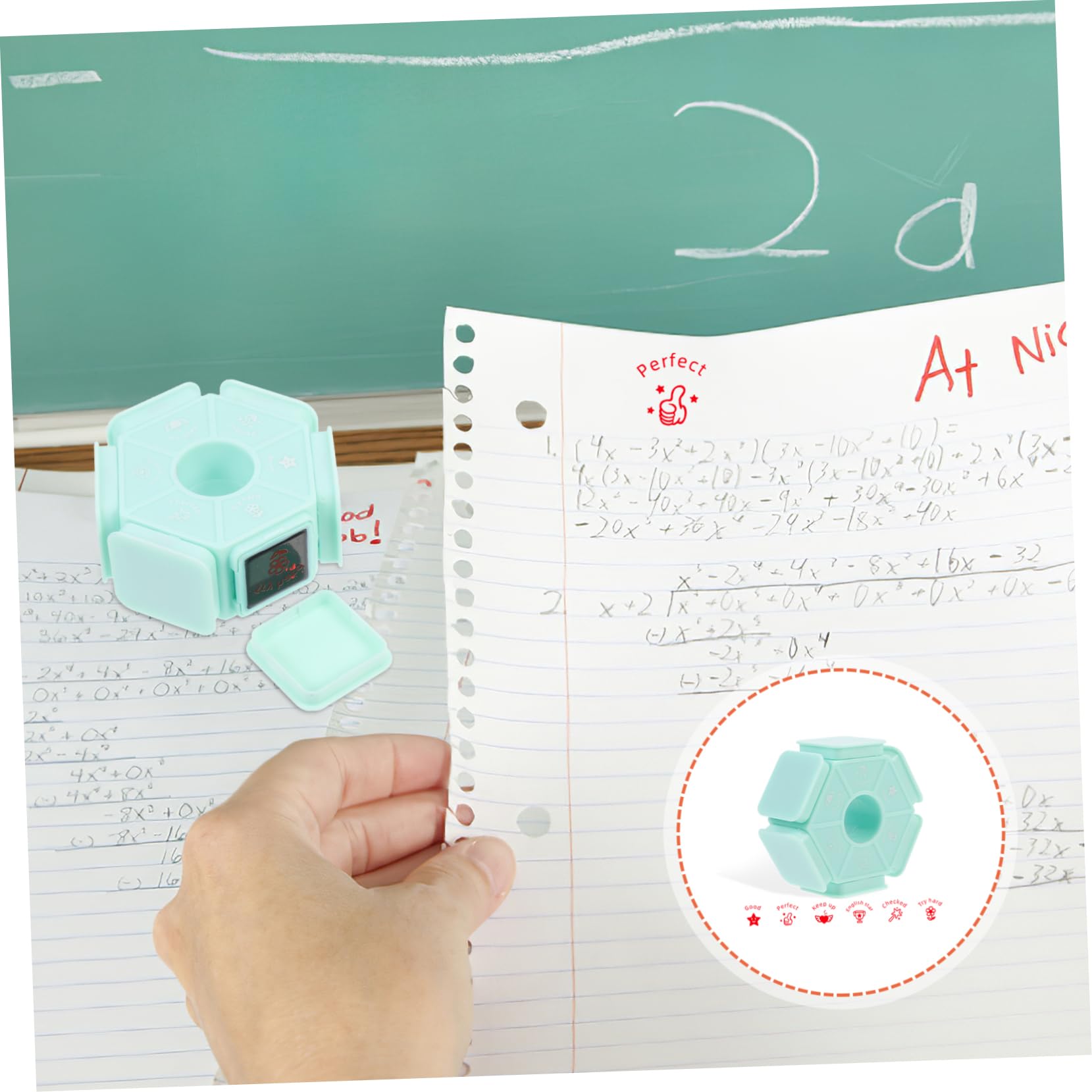 SHINEOFI 5pezzi Teacher Stamper Multisided Timbri Per Commenti e Valutazioni Scolastiche Materiale Sicuro e Riutilizzabile Per Insegnanti e Forniture Scolastiche