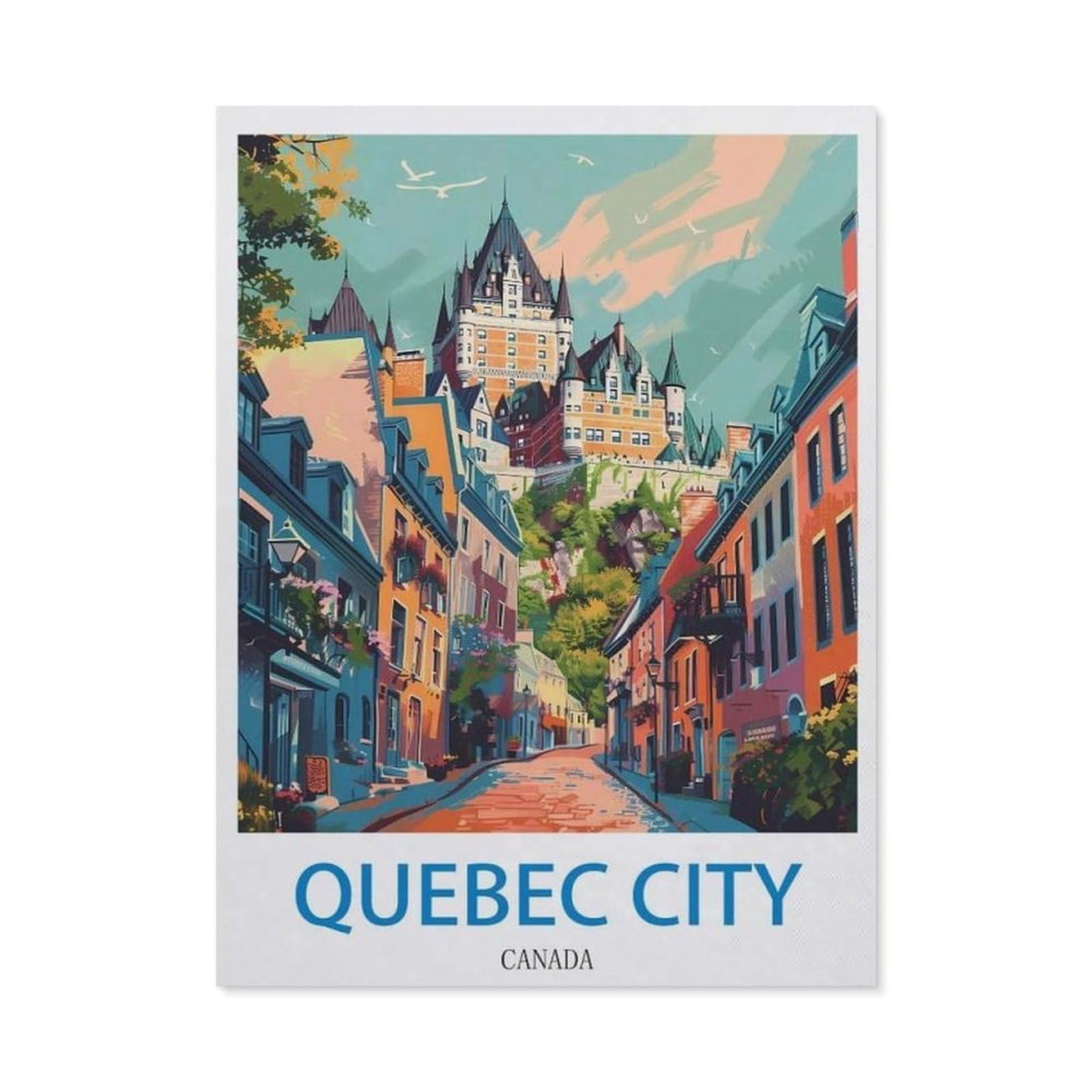 Farmhouse Bathroom Decor Wall Art Funny Bathroom Wall Decor Signs，Quebec City Canada，Tin Sign Home Decor(15x30cm）6x12 inch-EC48