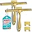 ALFLOD 2PACK 10-Inch Golden All-Purpose Shower Squeegee for Shower Doors, Bath Linen Sets, Tile Shower Walls, Bathroom, Window, Glass and Car Windshield, Mirrors and Kitchen-Stainless Steel