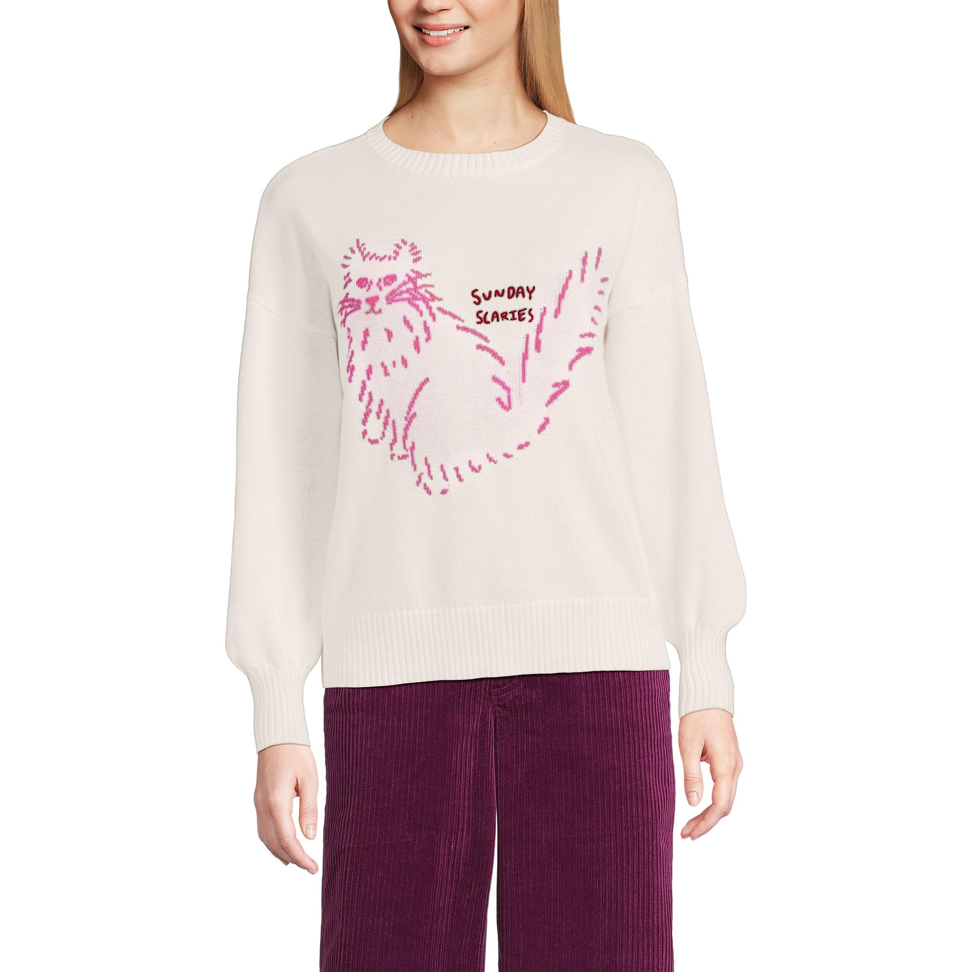 Lands End Womens Drifter Jersey Crewneck Sweater