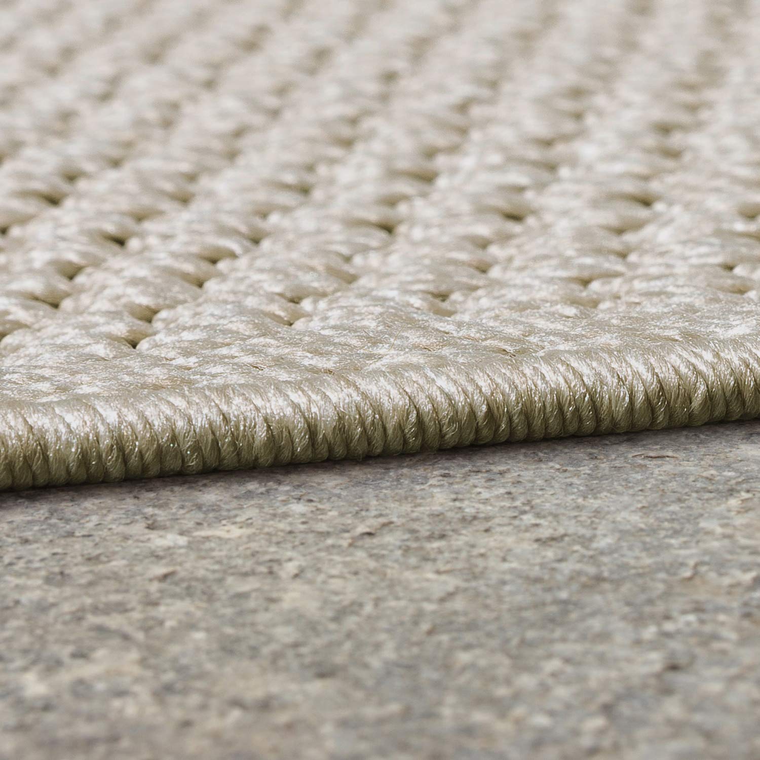 TT Home Tapis Jardin Tapis Exterieur Terrasse Cuisine Unis Moderne, Couleur:Beige, Dimension:160 cm Rund