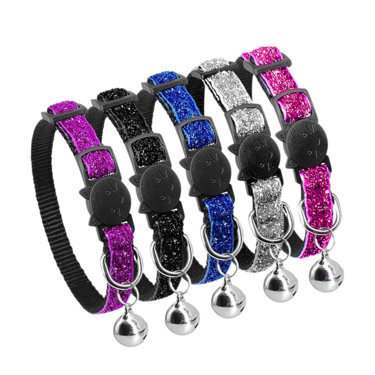 FOMIYES 15stücke Nylon Katzenhalsbänder Mit Glöckchen Verstellbares Und Sicheres Sicherheitsverschluss-katzenhalsband Für Katzen Und Kleine Haustiere