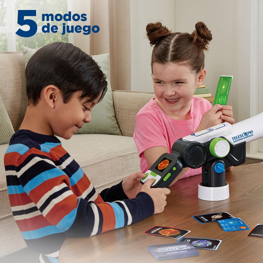 VTech - Telescopio Multimedia Aventuras espaciales, Telescopio Interactivo con Pantalla a Color, +200 Fotos y vídeos de la NASA, Juguete científico niños +7 años, Contenido en Español