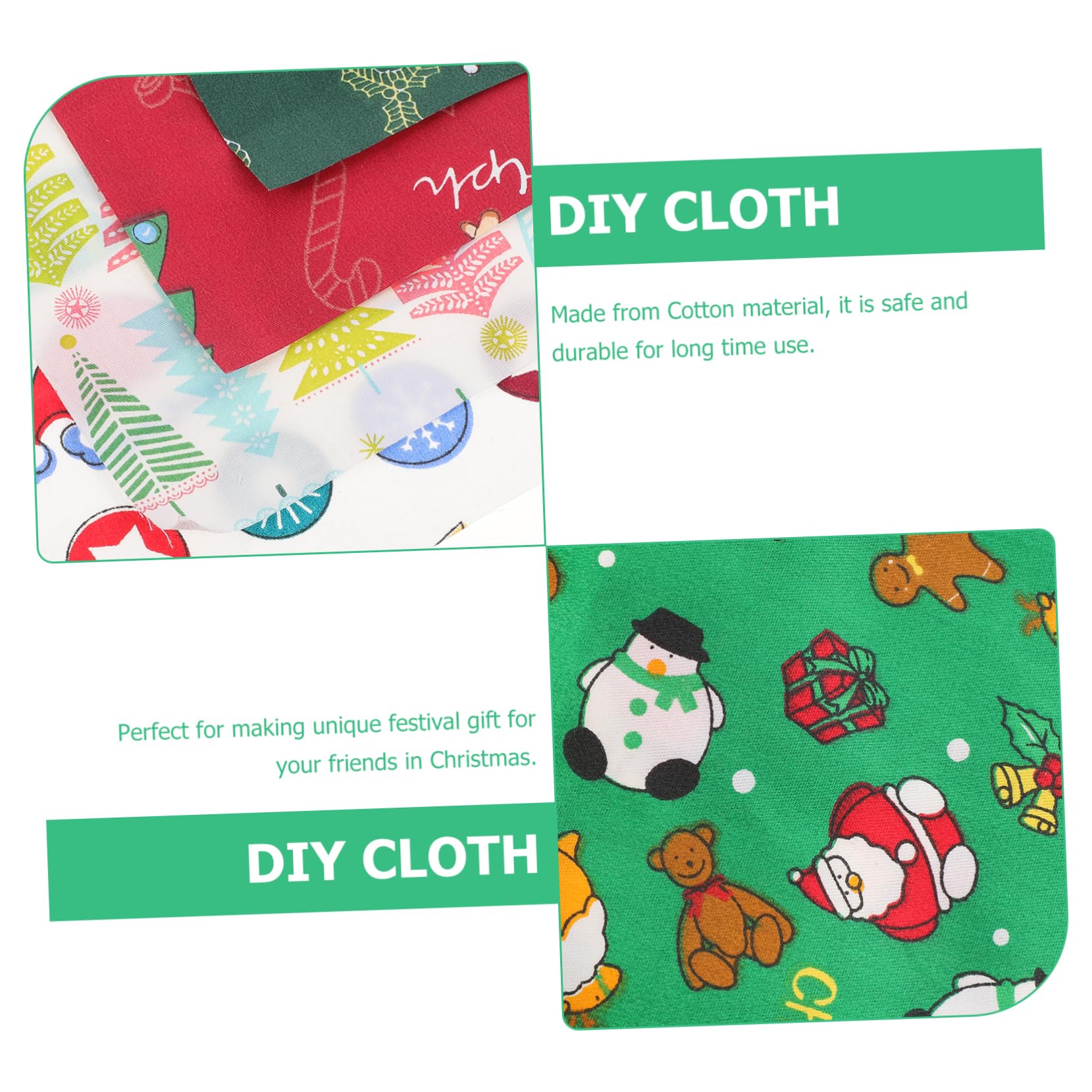 SHINEOFI 10hojas Tela de Algodón Navideña Verde Flores Pequeñas Paquete Tela de Algodón para Manualidades de Patchwork y DIY
