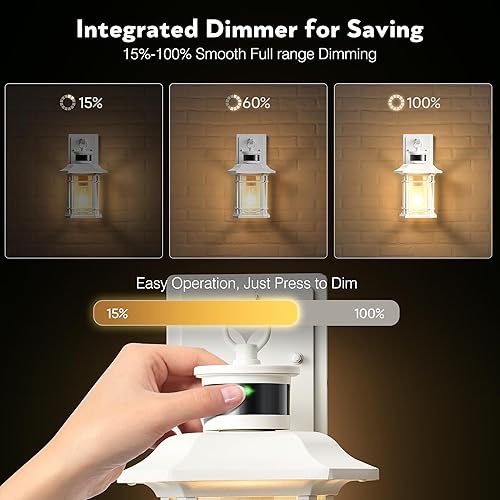 Miniatura 5 de VIANIS Luces exteriores con sensor de movimiento para casa, iluminación exterior blanca del atardecer al amanecer, accesorios de iluminación para