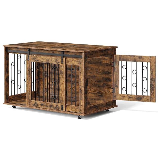 Foto 8 de 8 de EUGAD Jaula para Perros Interior,Dog Crate para Perro de Madera