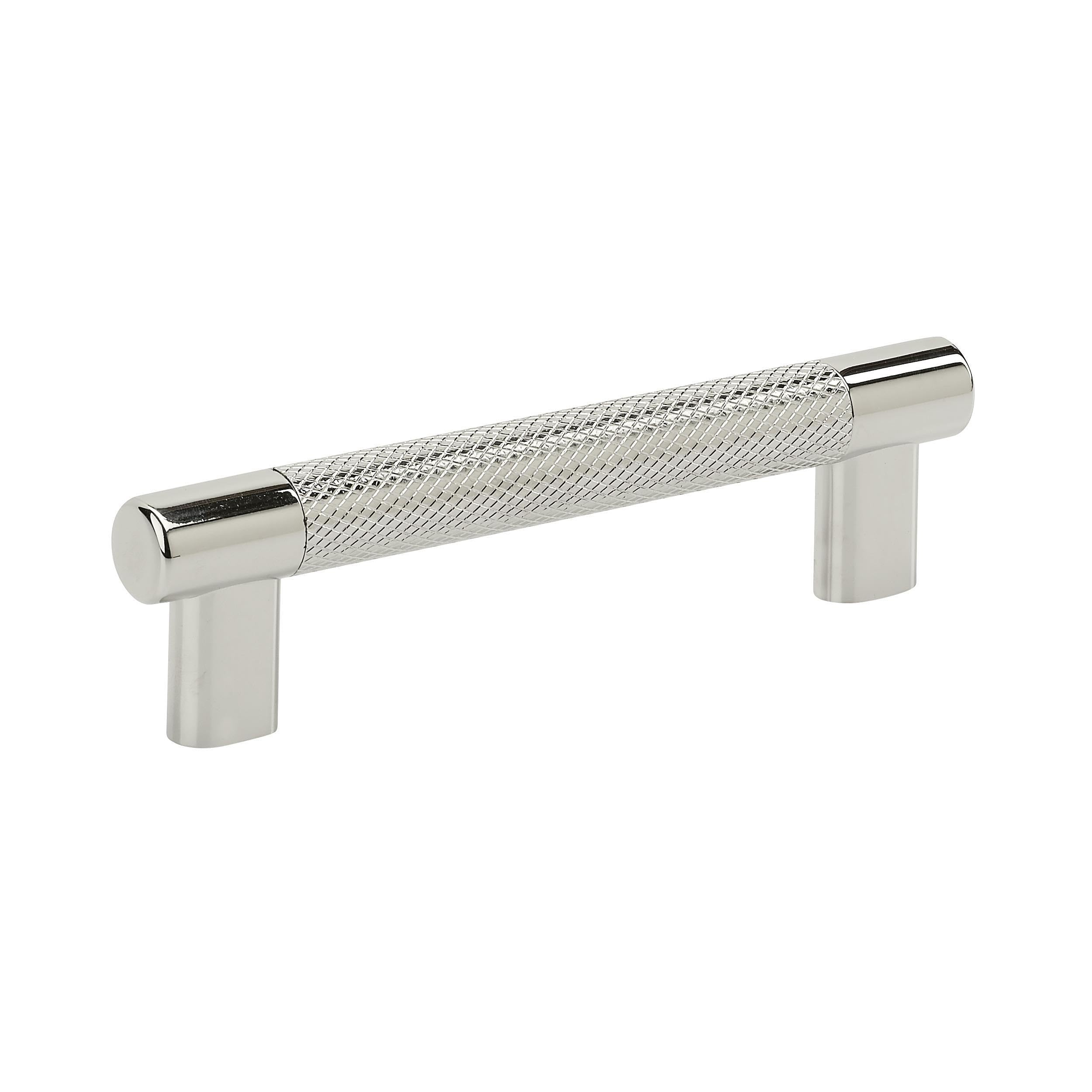 Amerock | Kitchen Cabinet Pull | Polished Nickel | 5-1/16 in (128 mm) Center-to-Center | Bronx | 1 Pack | Furniture Hardware | Cabinet Handle | Bathroom Drawer Pull