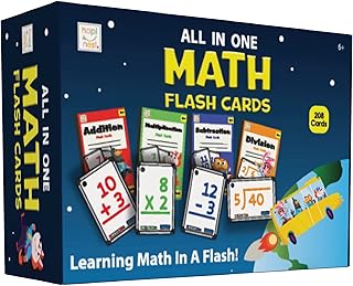 Hapinest Math Flash Cards Set for Kids Hole Punched with Rings - Learn Addition, Subtraction, Multiplication and Division for Kindergarten, 1st, 2nd, 3rd, and 4th Grade