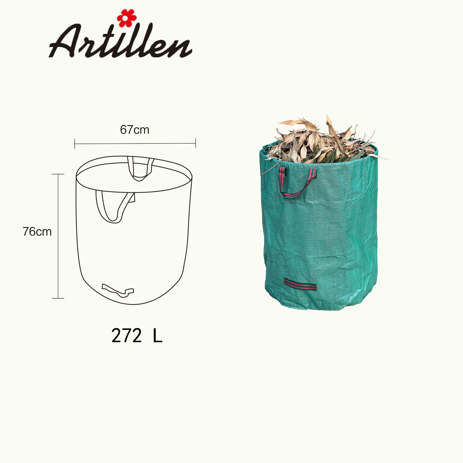 Artillen Lot De 2 Sacs à Déchets De Jardin De 120 L - Sacs à Feuilles