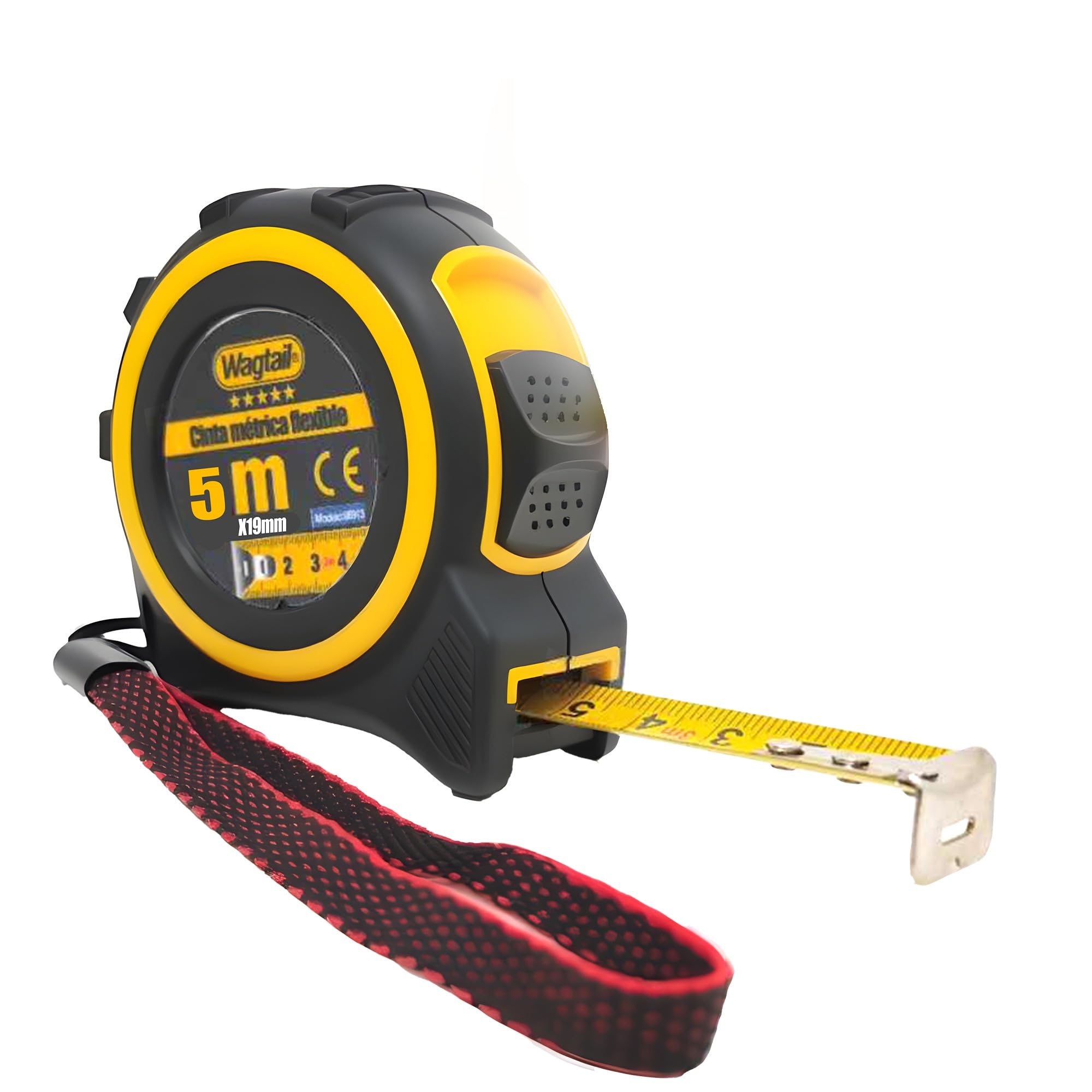 ACCRUX-Flexómetro, Metro, Cinta Metrica de 5m x 19mm - Con Diseño Compacto Ergonómico,Cierre Automatico y Clip al Cinturon.
