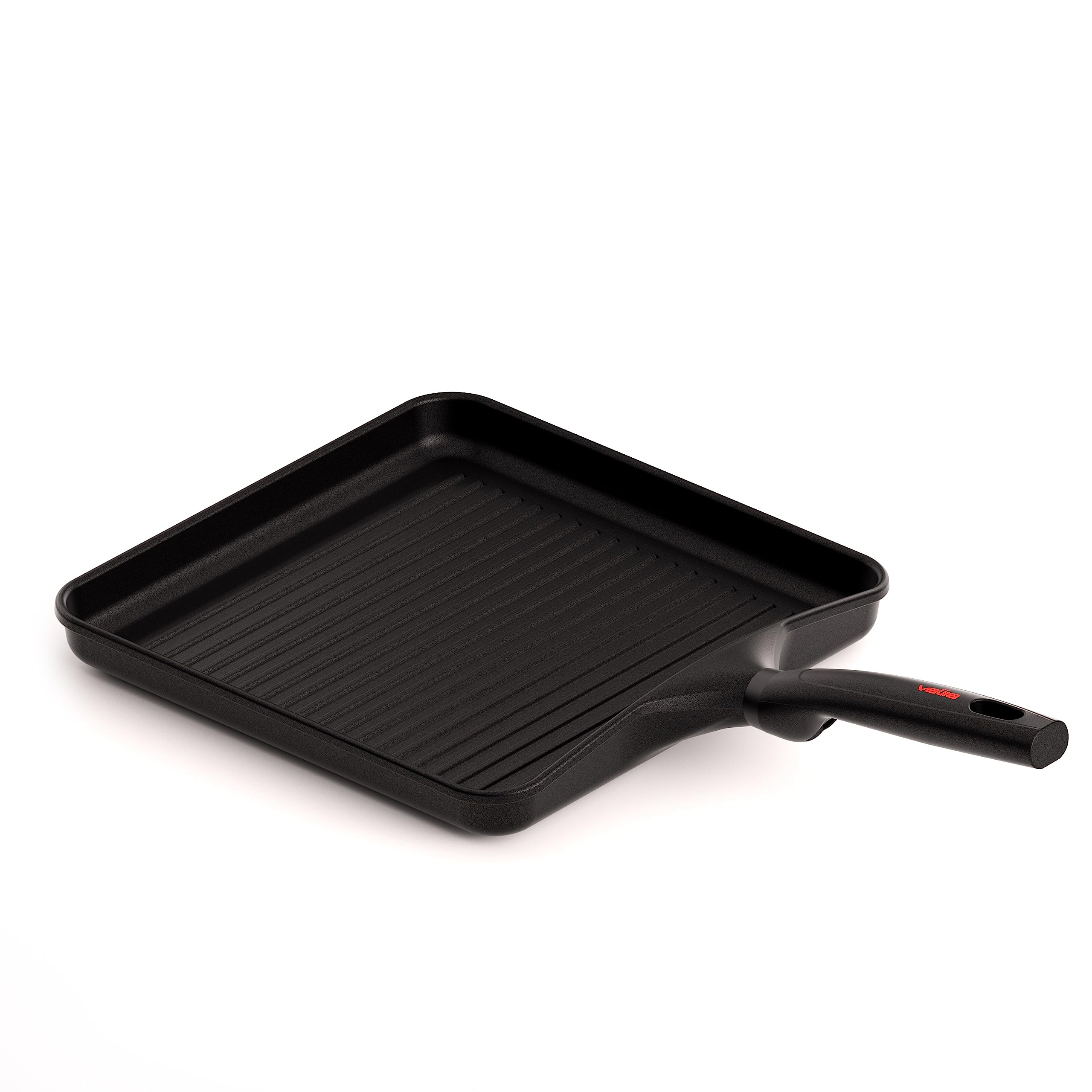 Valira Origen - Grill premium de 28x28 cm hecho en España, aluminio fundido con antiadherente reforzado, apto para inducción