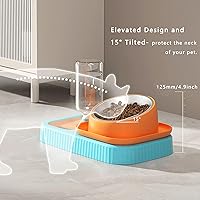 Vista 5 de Juego de cuencos de comida y agua para perros y gatos, cuencos dobles para alimentos con botella de agua por gravedad automática, alimentador lento