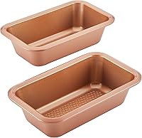 Vista 1 de Ayesha Curry Bakeware - Juego de moldes antiadherentes para pastel de carne/pan, dos de 9 x 5 pulgadas, cobre