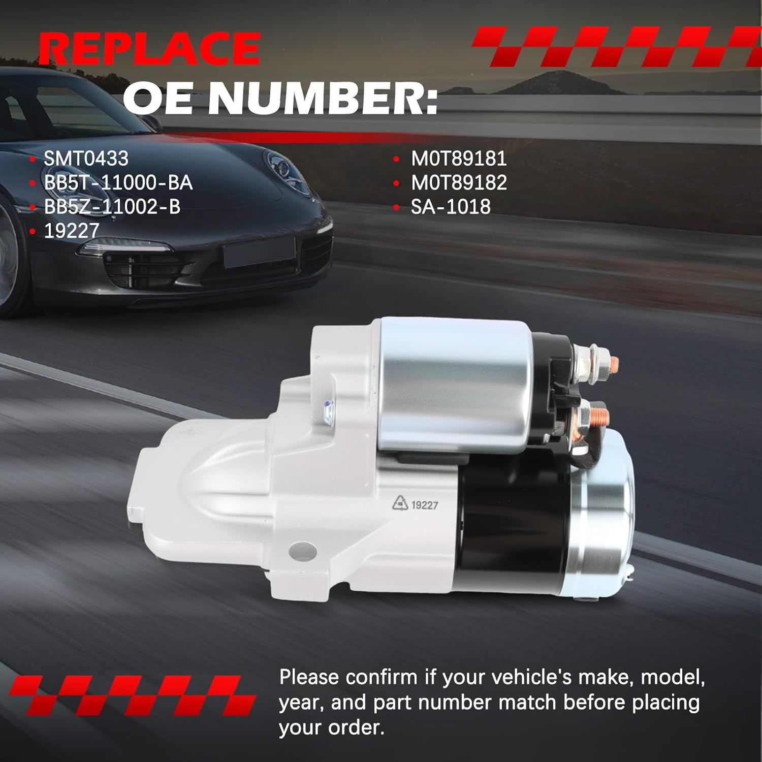 Starter 19227 1.2V 1.4kw 11T 2.0L 2.5L Fit for Focus 2013-2016 for Fusion-Auto Turbo for Fusion-Auto 12-16 for MKT 13-14 MKZ 13-16 Car Engine Motor Start Replacement Part