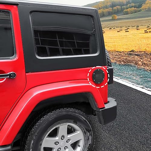 Miniatura 7 de RT-TCZ Para Wrangler JK Llenadora de Combustible Puerta Tapa de Tanque de Gas Cubierta para Jeep Wrangler JK JKU 2007-2017 Negro Bandera Americana