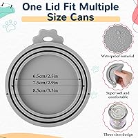 Vista 5 de Uiifan Tapa de comida para gatos, tapas para latas de comida para gatos, 8 piezas, juego de 5 tapas de silicona para gatos húmedos, 2 cucharas