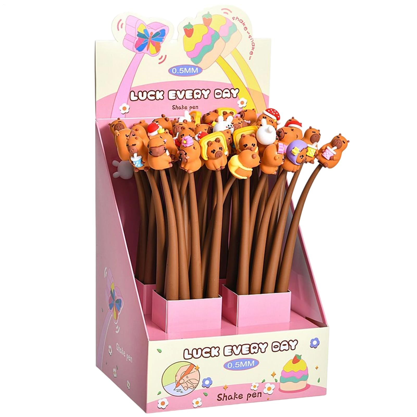 Capybara - Penne divertenti per studenti, matite da 0,5 mm per pianificare scuola, classe, studio, appunti, diari, lavoro