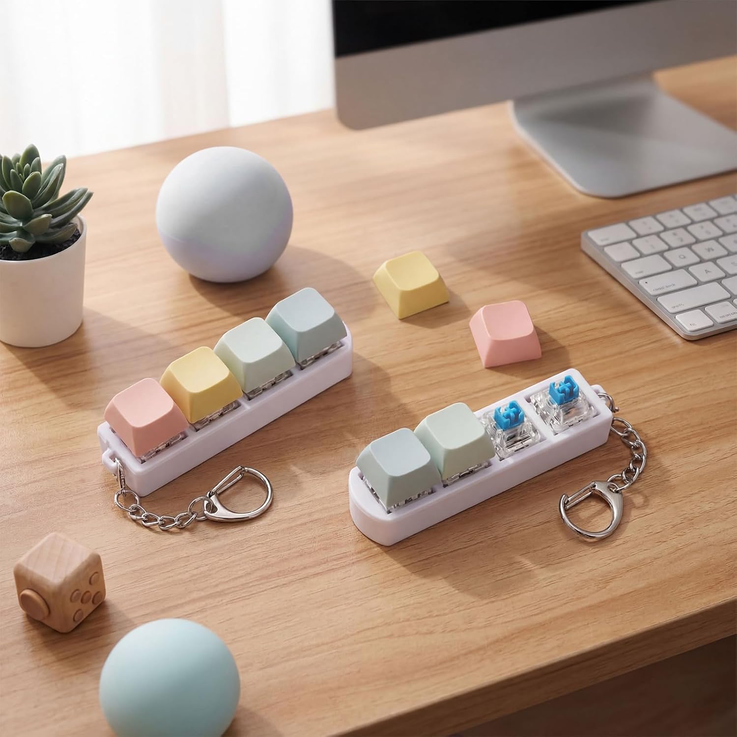 Ferreve 2 Pcs Keyboard Fidget Toys Clicker Keyboard, Pastel image 4