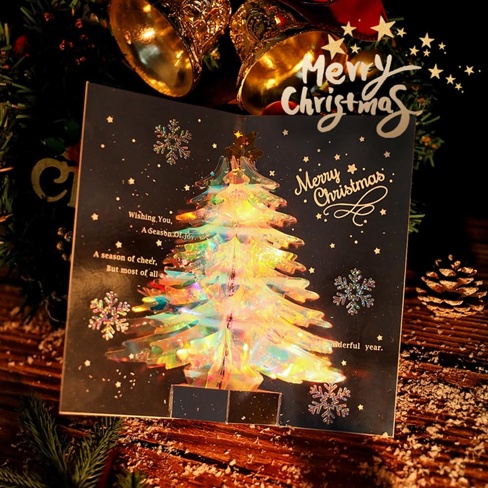 3D-Weihnachtskarte Als Baumschmuck – Mit Umschlag, Beschriftbar, Für Wintergrüße & Dekoration