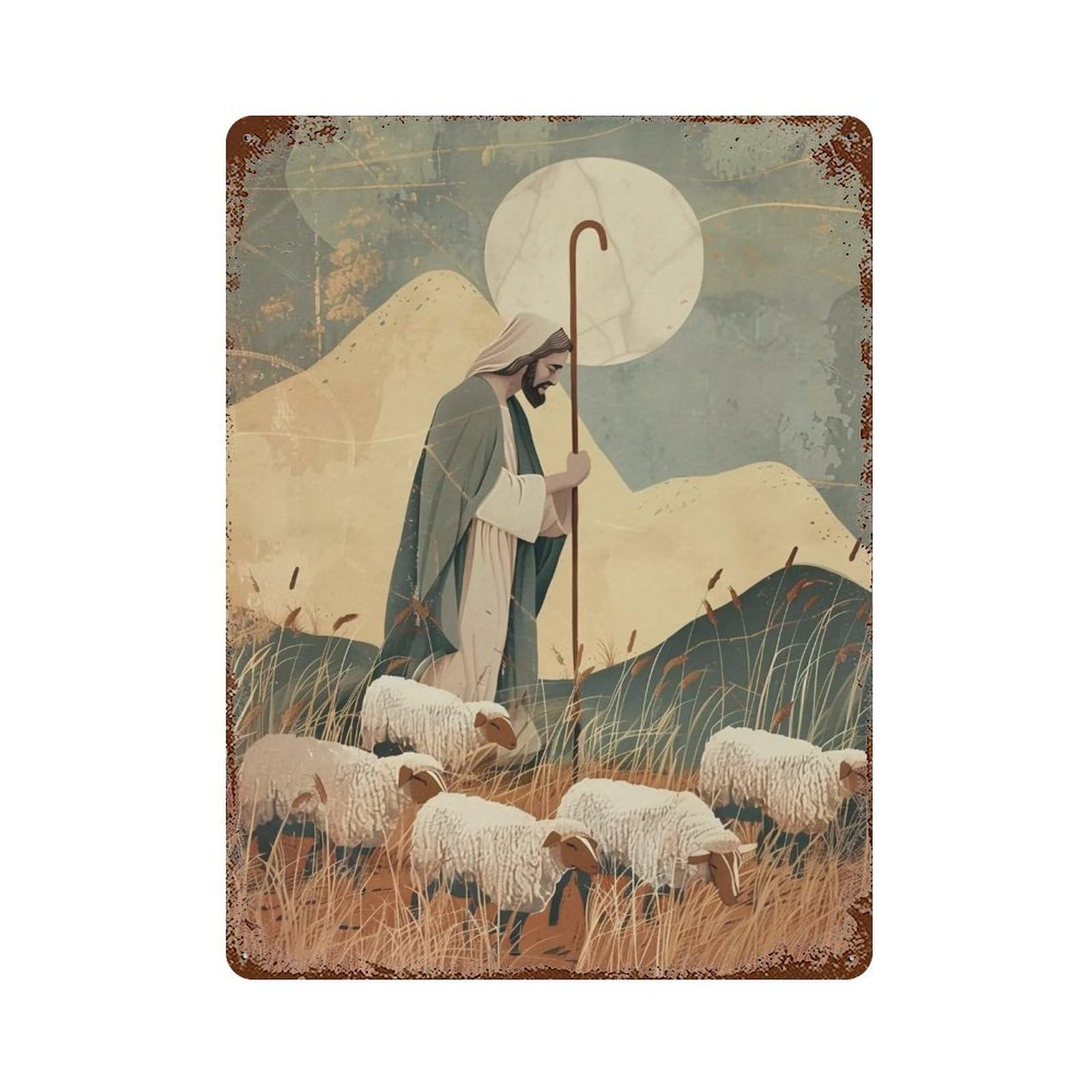 YHGERTKU The Good Shepherd 03 Wall Art Retro Iron Vintage Metal Tin Sign Poster Modern Decor for Living Rooms Gift 40x30cm
