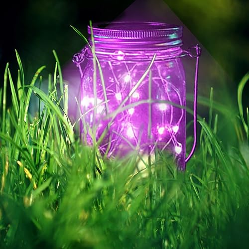 Miniatura 3 de Luces LED de hadas con tapas de tarros de masón, luces de luciérnaga, luces solares de hadas para iluminación al aire libre, luces LED de paisaje,