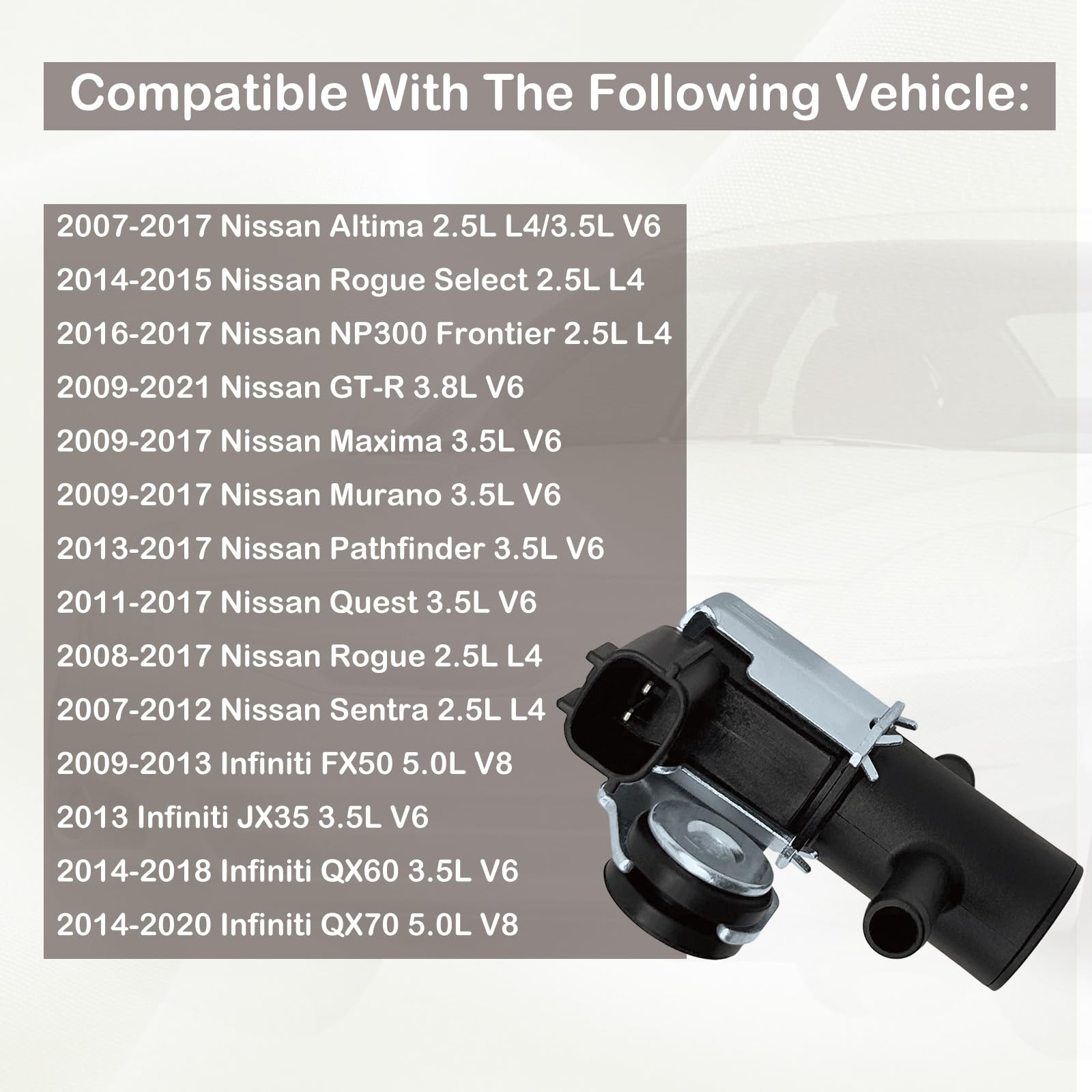 911-509 Vapor Canister Purge Solenoid Valve Fit For Nissan Altima 2007-17/GT -R 2009-21/Maxima/Murano/NP300 Frontier/Pathfinder/Quest/Rogue/Rogue Select For INFINITI FX50/JX35/QX60/QX70 In | Whizz - Foto 8