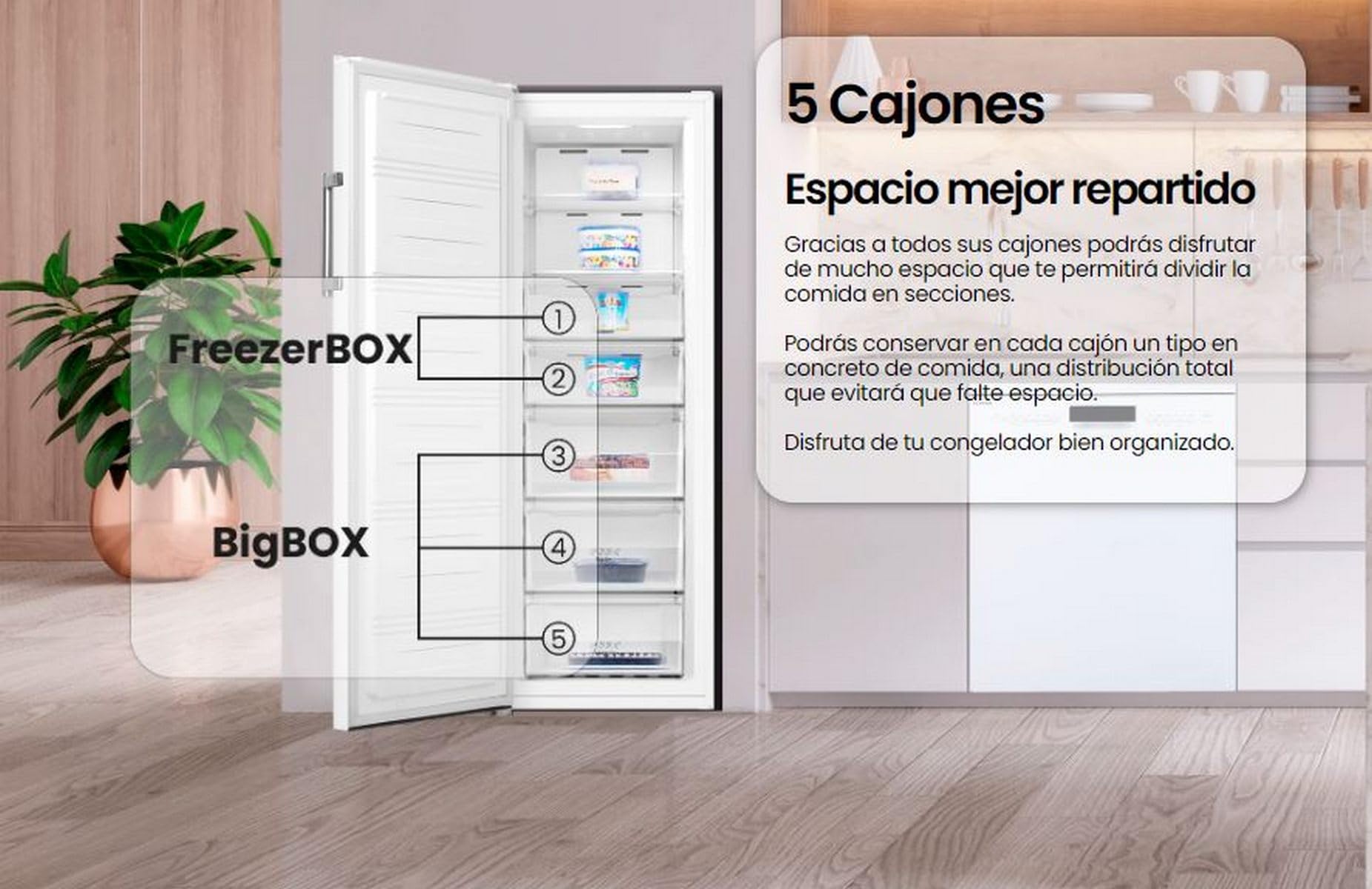 INFINITON Congelador Vertical CV-A174B, 240 Litros, 172 cm de Altura, No Frost Total, Fast freezing, Función Eco-Smart, Puerta reversibles, E, Blanco