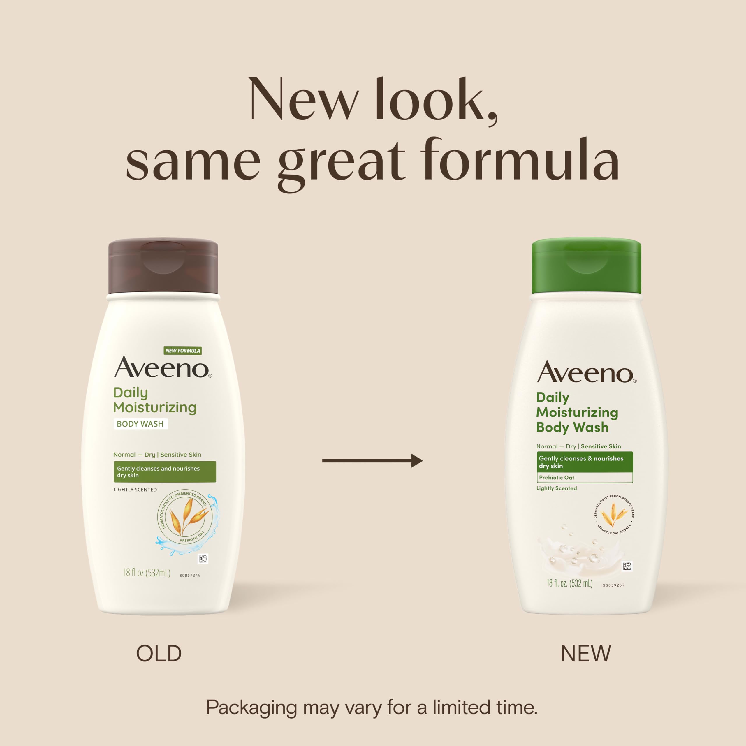 Aveeno Active Naturals Daily Moisturizing Body Wash with Natural Oatmeal 18 Ounce