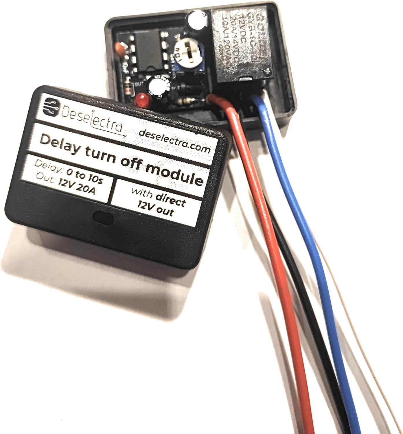 Easy to use car Timer Switch Relay 1-10 sec Delay-Off 20A Direct 12V Out