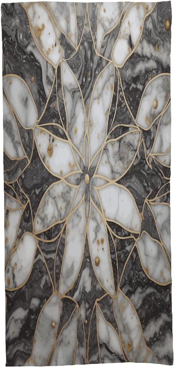 Oriental Marble Stone Towel Vacation Accessories Essentials Soft Lighterweight，Bath Towel for Adults Women Men，Bath Towels Gift for All Occasions, Machine Washable.