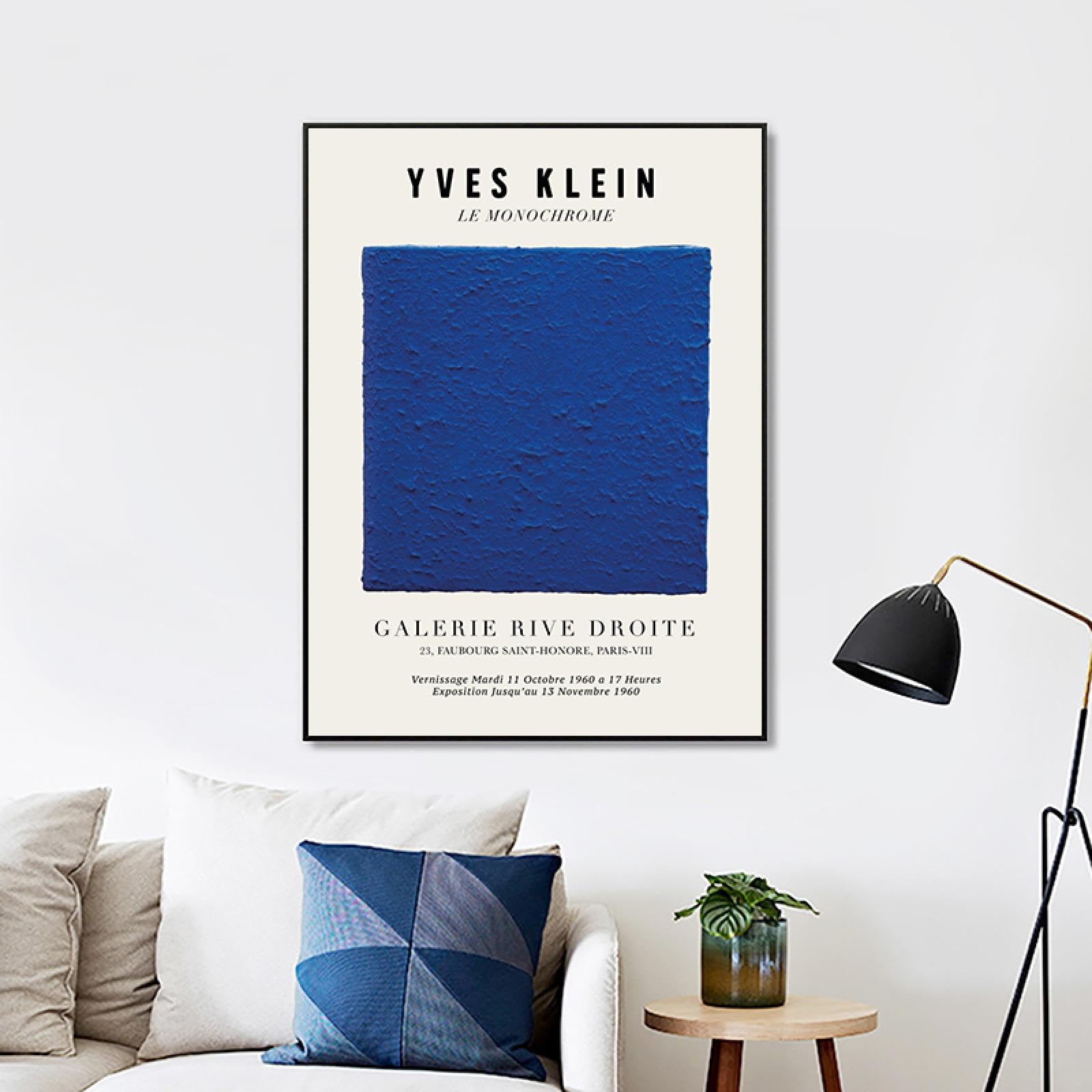 Sdvib Frameless Yves Klein Art Print Klein Blue Monochrome Artwork Exhibition Poster Gallery Wall Art Canvas Painting Home Decor 50X70cm