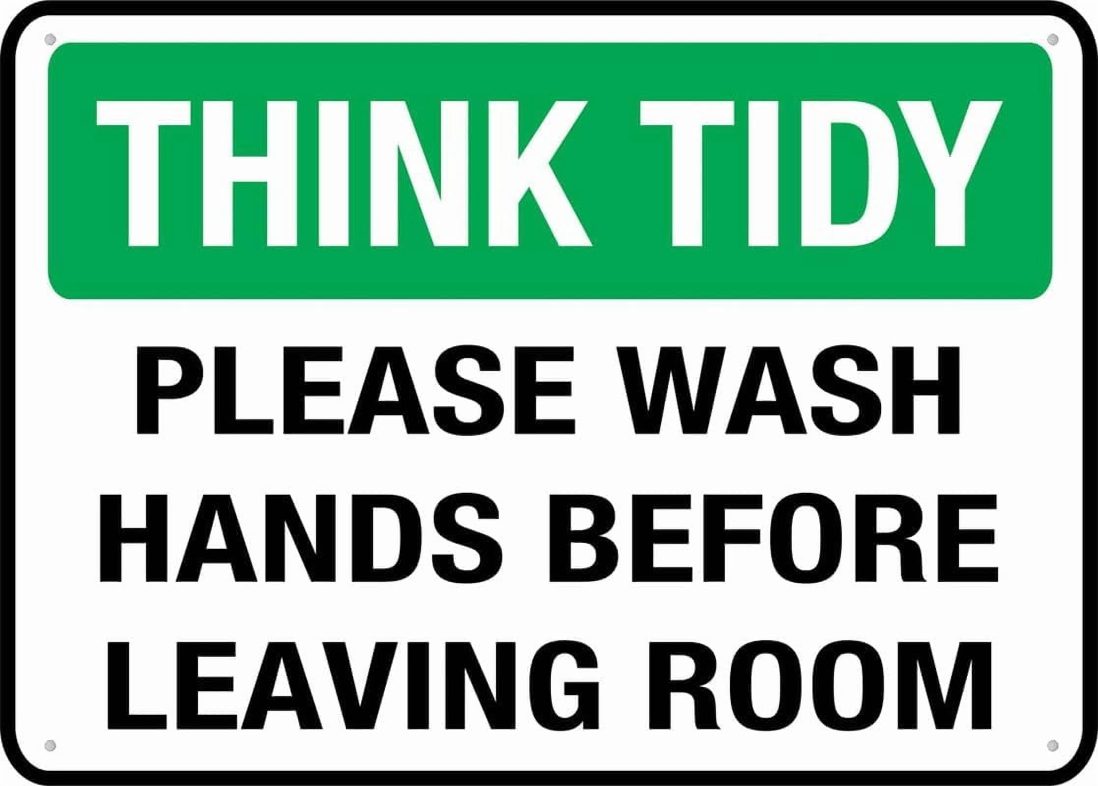 (2-Pack) Metal Tin Sign Sign Wash Hands Before Leaving Room 8"x12" Outdoor Farm Yard