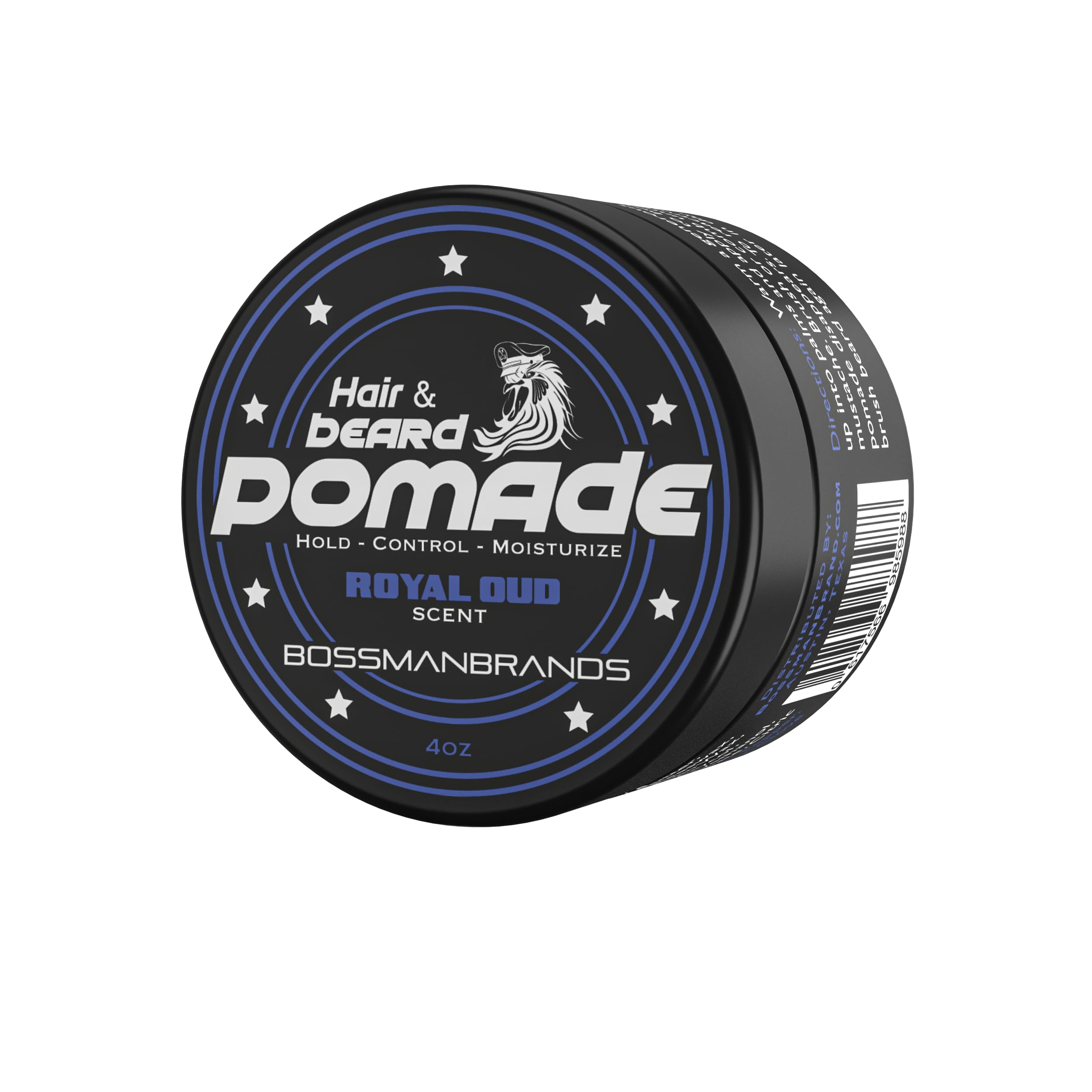 Bossman Hair & Beard Pomade for Men (Royal Oud Scent) – Medium Hold & Moisturizing for Hair, Beard & Mustache Styling – Made in USA
