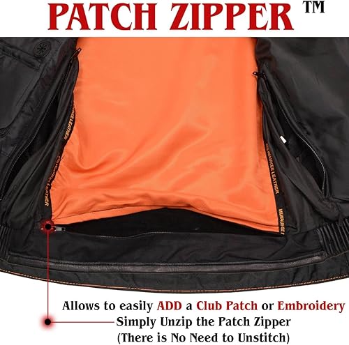 Miniatura 9 de Milwaukee Leather MLM3502 - Chaleco de cuero con cremallera para hombre